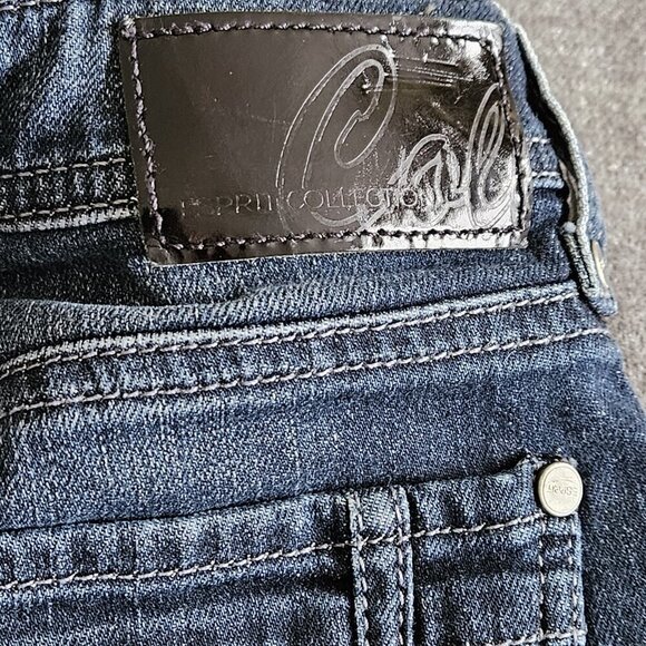 Esprit Collection Jeans Womens 2 Blue Low Rise Pockets Flare Stretch Y2K Hippie - Picture 15 of 16